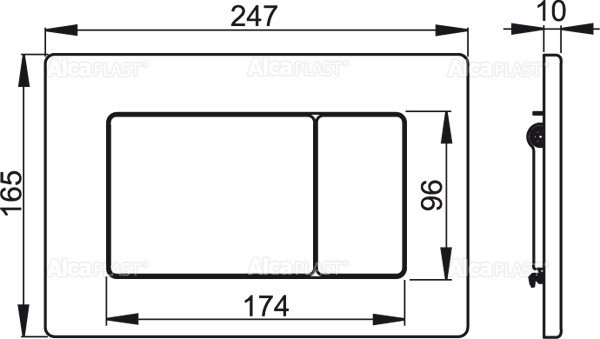 Кнопка управления Antivandal для скрытых систем инсталляции, металл Alcadrain M279