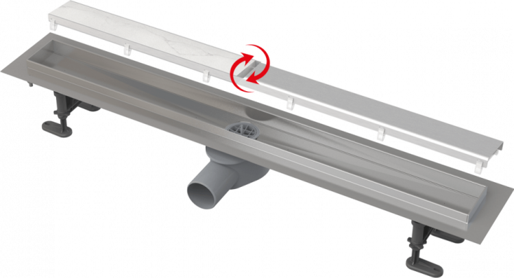 Водоотводящий желоб Alcadrain APZ13-DOUBLE9 Fit and Go