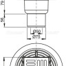 Сливной трап 105×105/50/75 мм прямой сток, решетка из нержавеющей стали, гидрозатвор мокрый Alcadrain APV2311