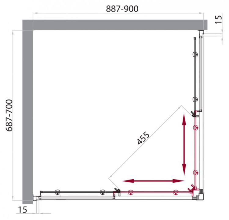 Душевой уголок BELBAGNO UNO-AH-2 BelBagno UNO-AH-2-90/70-C-Cr