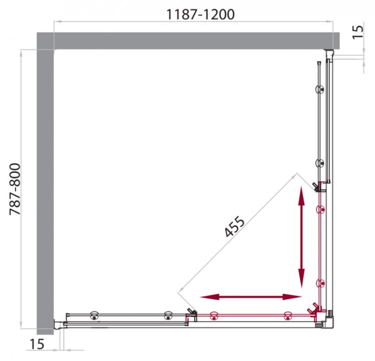 Душевой уголок BELBAGNO UNO-AH-2 BelBagno UNO-AH-2-90/70-C-Cr