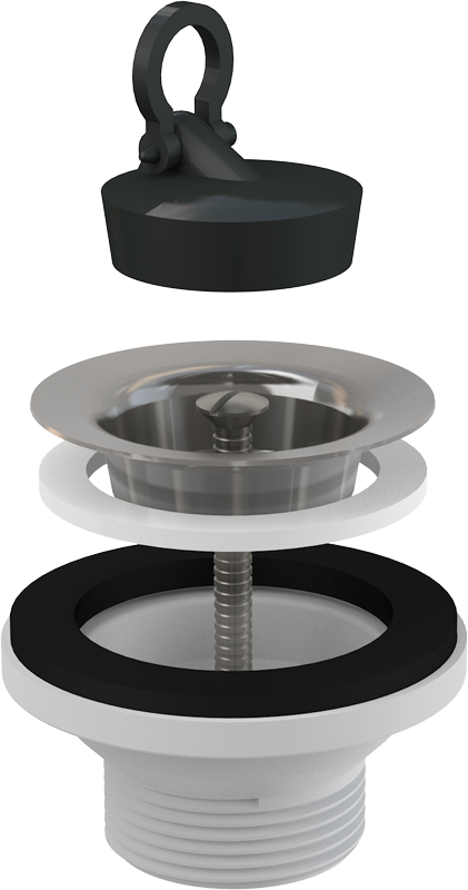 Донный клапан сифона для умывальника 5/4&quot; с нержавеющей peшeткой DN63 Alcadrain A31