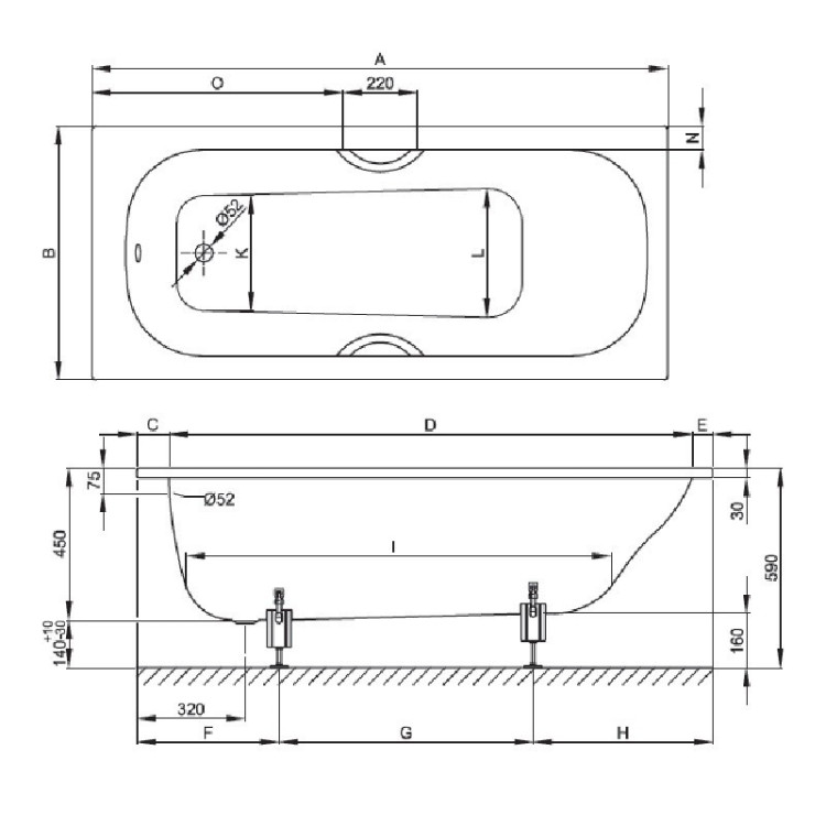 Стальная ванна Bette Classic 170х75 3110-000 AR