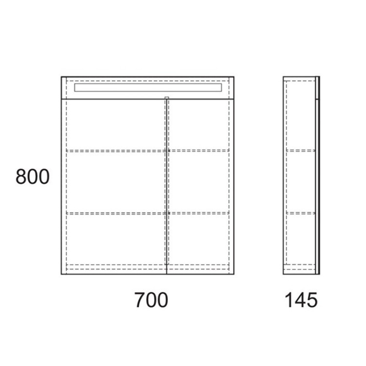 Зеркальный шкаф Owl 1975 Nyborg 70 с LED подсветкой
