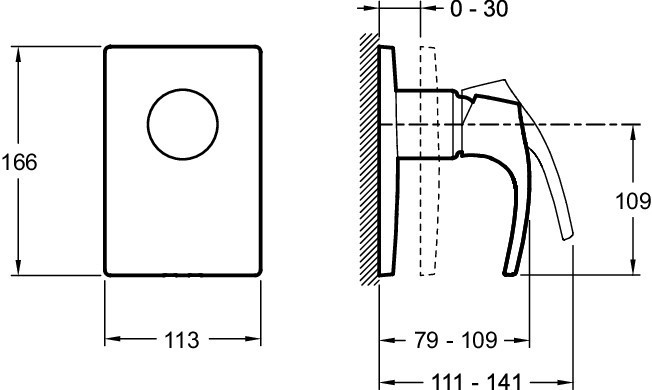 Встраиваемый смеситель на 1 выход, хром Jacob Delafon SYMBOL E98712-CP