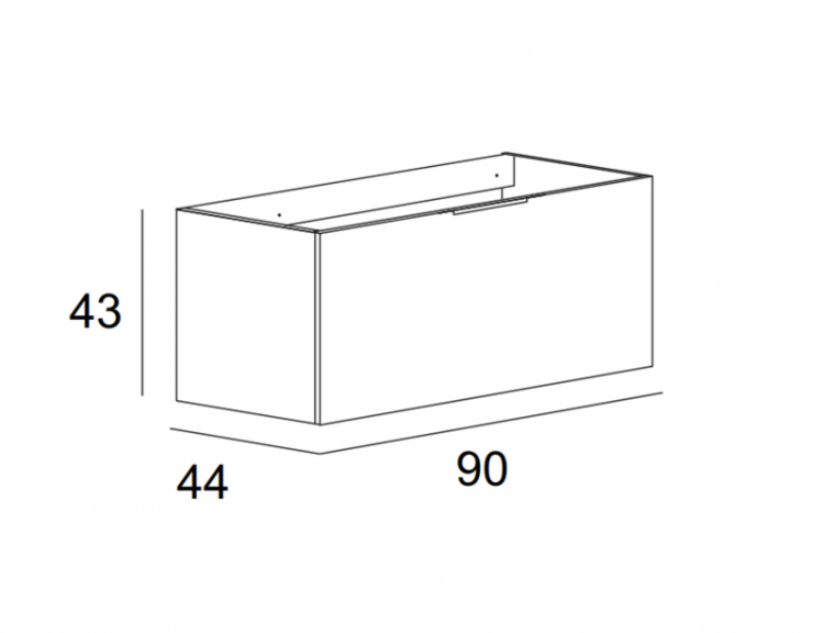 Тумба подвесная под раковину с выдвижным ящиком и внутренним ящиком Cezares 55404