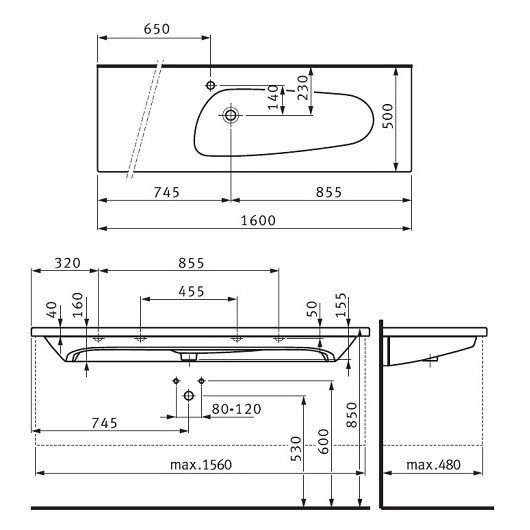 Раковина Laufen Palomba 160 8.1480.8
