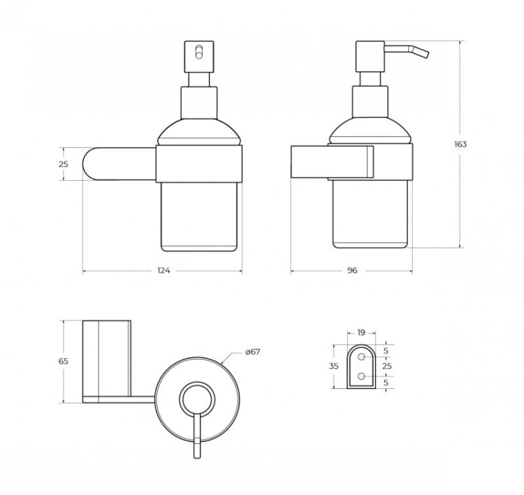 Диспенсер для мыла подвесной Cezares STYLUS-SOIS-V-01