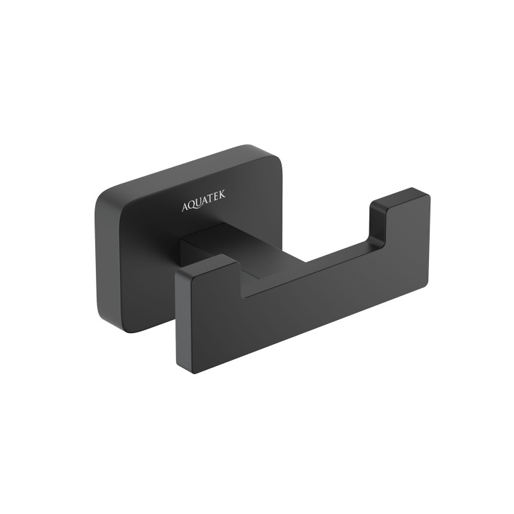 Крючок двойной Aquatek матовый черный AQ4302MB Либра