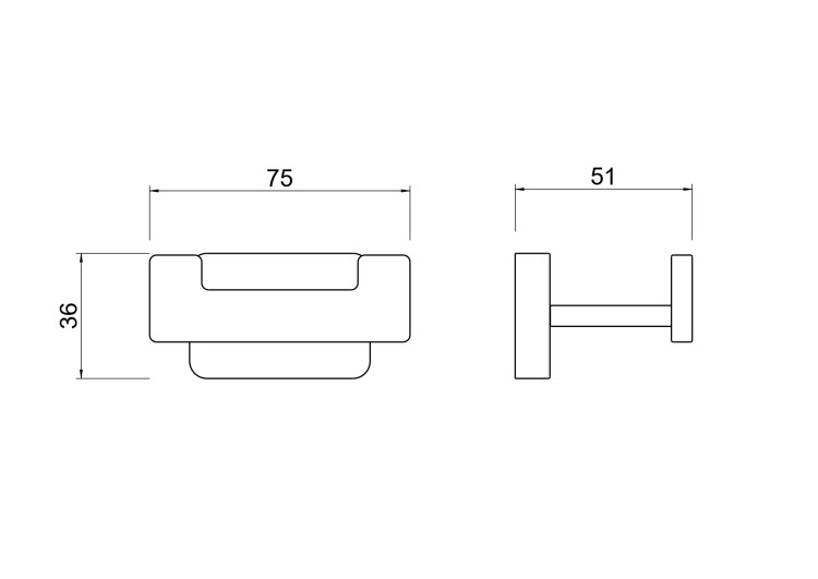 Крючок двойной Aquatek матовый черный AQ4302MB Либра