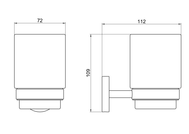 Стакан с держателем Aquatek матовый черный AQ4604MB Бетта