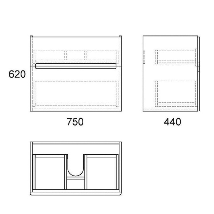 Тумба под раковину Owl 1975 Nyborg 80 с 2 ящиками