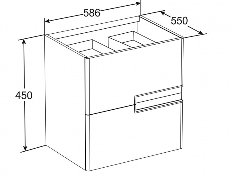 Тумба под раковину Roca Victoria Nord Black Edition 60 подвесная 2 ящика
