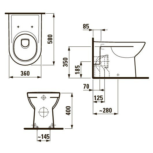 Унитаз Laufen Pro приставной