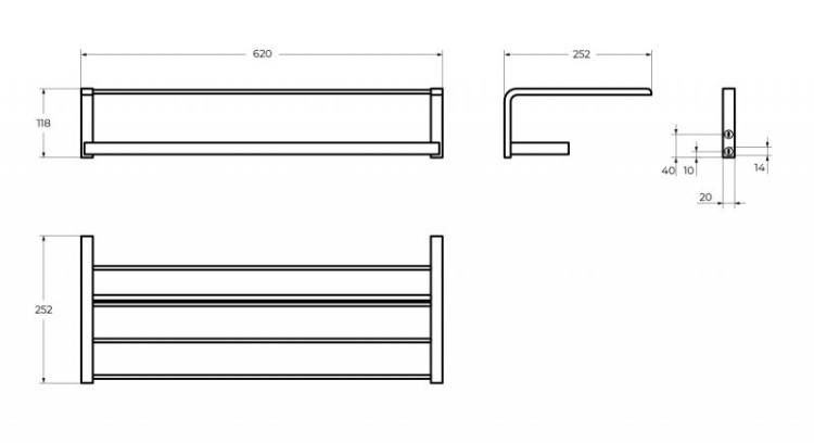 Полка для полотенец настенная ART&MAX CZR-F-8925