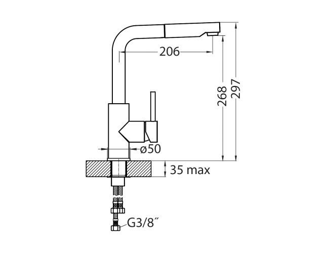 Смеситель для мойки ALVEUS SIROS - P G55 BEIGE,