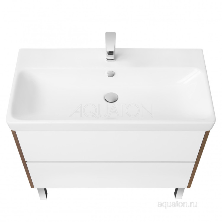 Тумба под раковину AQUATON Сканди 90 белая, дуб рустикальный 1A251901SDZ90