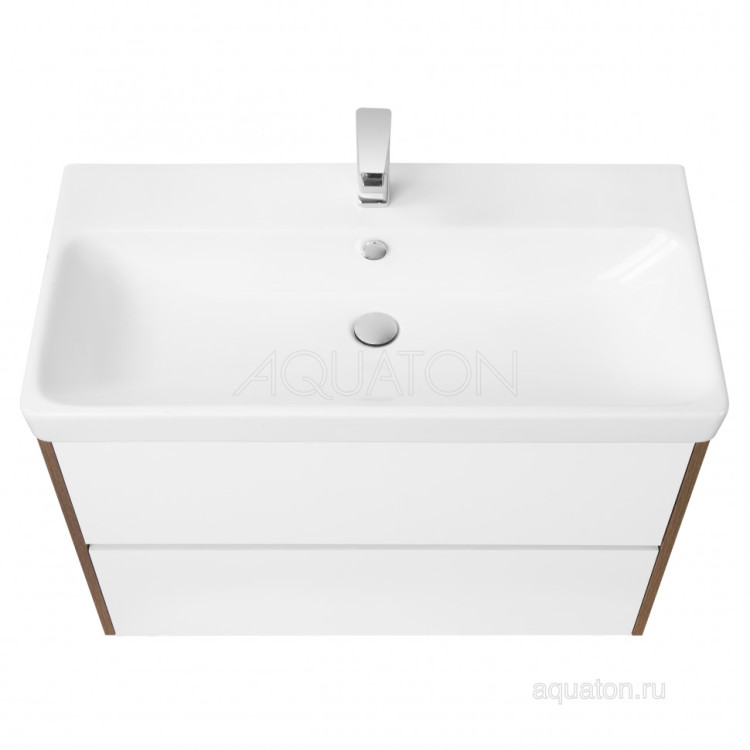 Тумба под раковину AQUATON Сканди 90 белая, дуб рустикальный 1A251901SDZ90