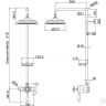 Душевая стойка с внешним термостатом на 1 выпуск, верхняя лейка 9' [H5-BI]