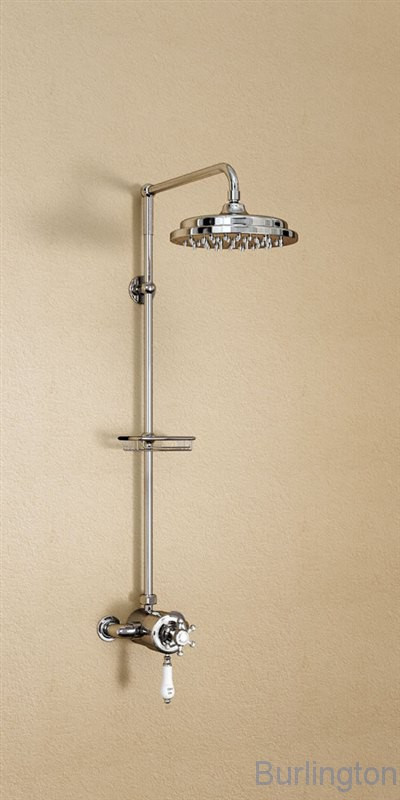 Душевая стойка с внешним термостатом на 1 выпуск, верхняя лейка 9' [H5-BI]