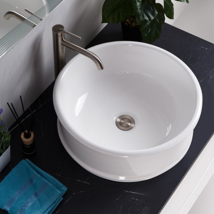 Раковина накладная керамическая круглая BelBagno BB1383