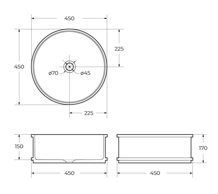 Раковина накладная керамическая круглая BelBagno BB1383