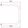 Полотенцесушитель водяной Стилье П-образный 500х500 нар. р. 1 1/4