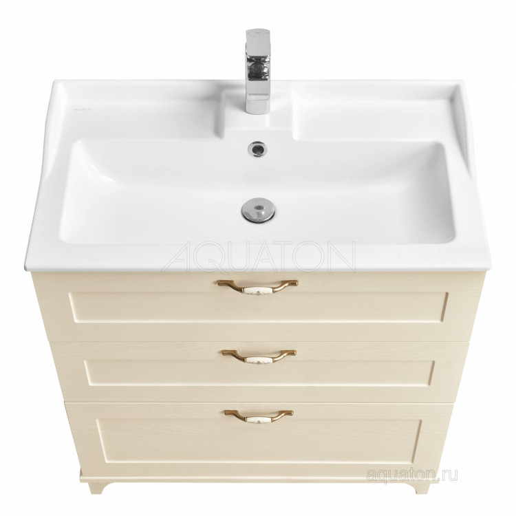 Тумба под раковину Aquaton Леон 80 Н дуб бежевый 1A187801LBPR0