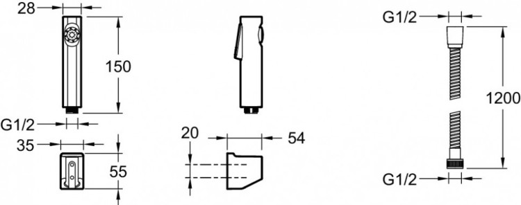 Гигиенический душ Jacob Delafon Cuff E98100-CP