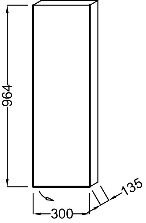 Полуколонна правосторонняя 30 см Jacob Delafon RYTHMIK EB1059D-R3