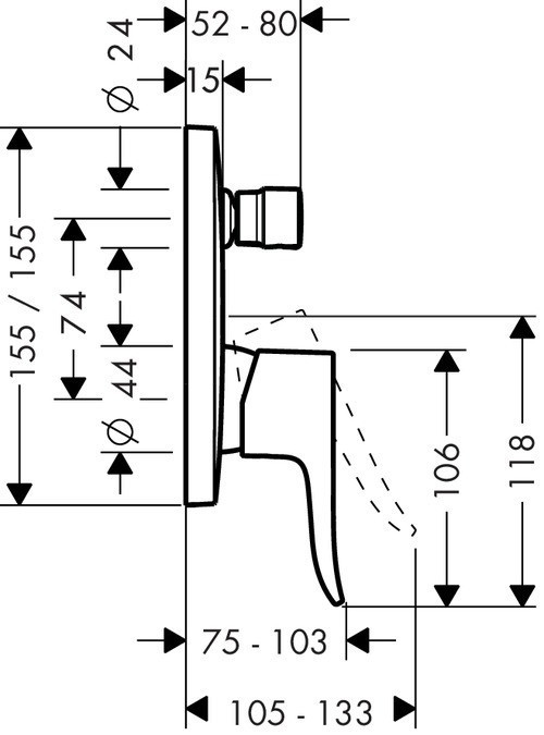 Смеситель для душа Hansgrohe Metris 31454000
