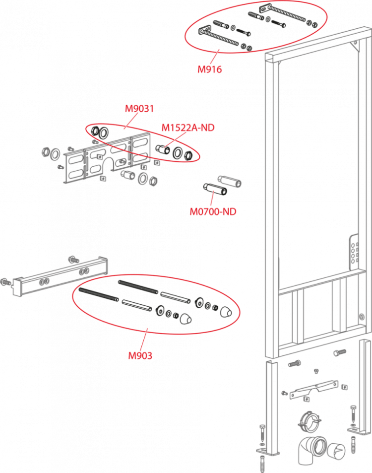 Монтажная рама для биде Alcadrain A105/1120