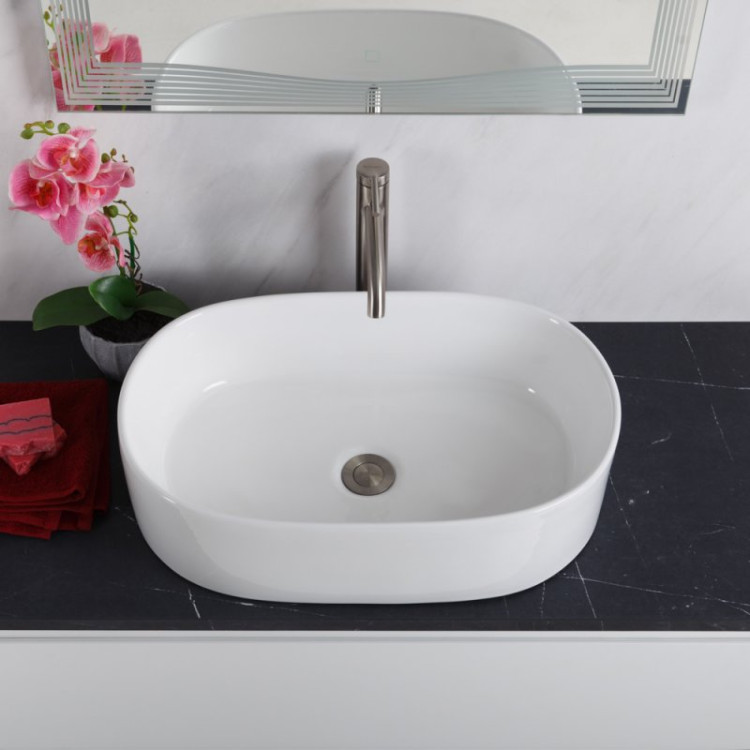 Раковина керамическая накладная, овальная BelBagno BB1048