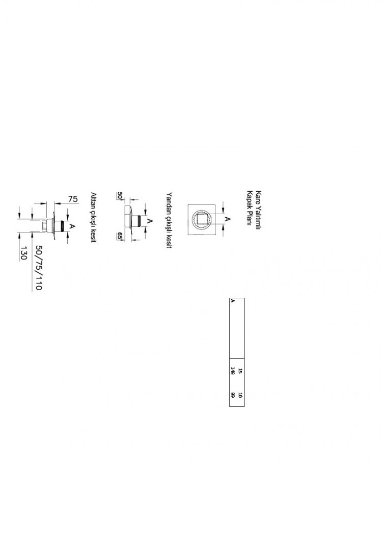 Душевой трап Square 15x15 см, горизонтальный, хром
