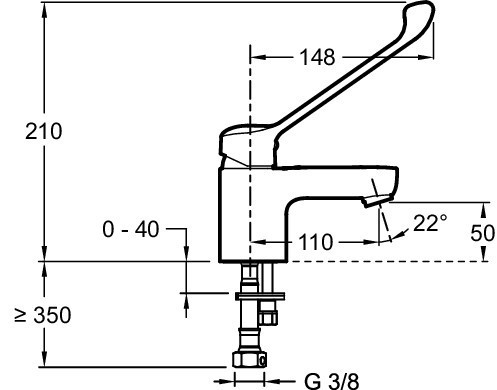 Смеситель для раковины July без донного клапана Jacob Delafon EASY E16024-4ND-CP