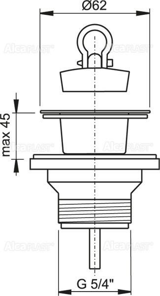 Донный клапан сифона для умывальника 5/4