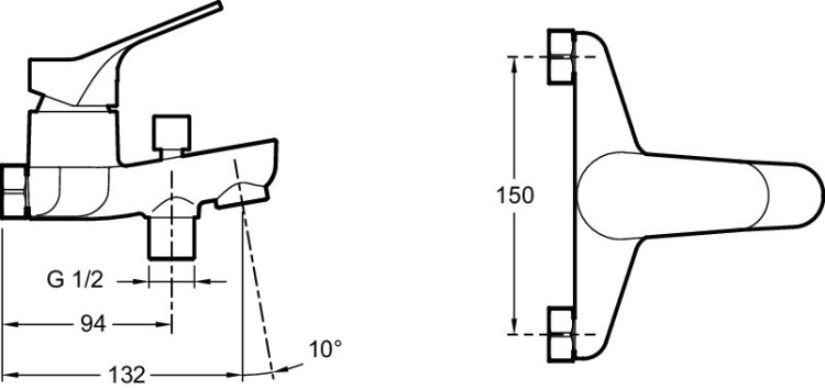 Однорычажный смеситель для ванны/душа Jacob Delafon BRIVE E75767-CP