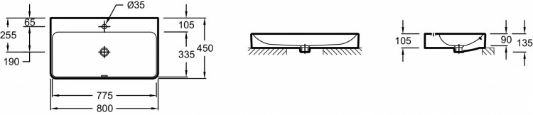 Накладная раковина 80 см Jacob Delafon VOXEVC112-00