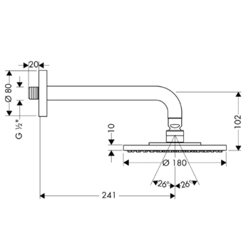Верхний душ Hansgrohe Raindance S 18 27476000