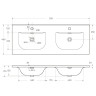 Керамическая раковина с двумя чашами 1210x460x170 BelBagno BB-8099-120-2
