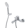 Смеситель для ванны и душа в комплекте с ручным душем, шлангом и держателем Cezares AURORA-VASM-CRM