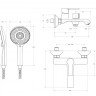 Смеситель для ванны и душа в комплекте с ручным душем, шлангом и держателем Cezares AURORA-VASM-CRM