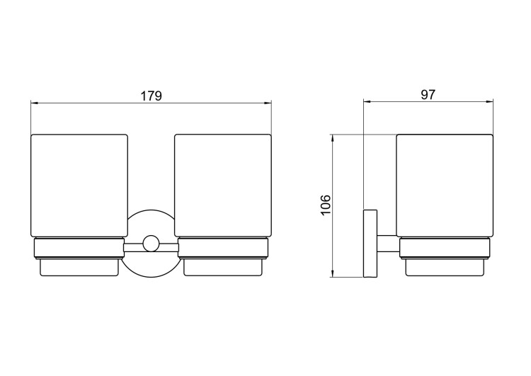 Стакан с держателем двойной Aquatek AQ4617CR Бетта