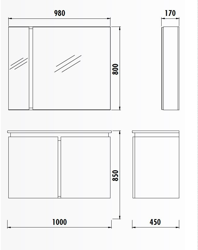 Верхний модуль (100см)  VE1080.00.VV