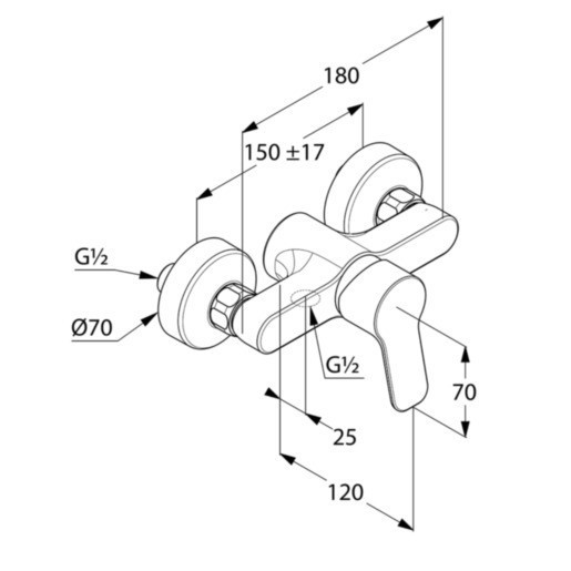 Смеситель для душа Kludi Pure&Easy 378410565