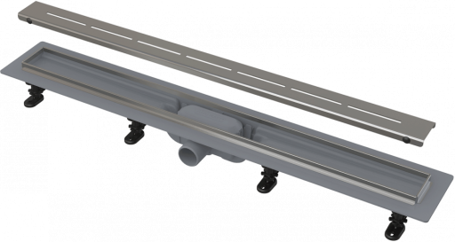 Водоотводящий желоб с порогами из нержавеющей стали для перфорированной решетки Alcadrain APZ18 SIMPLE