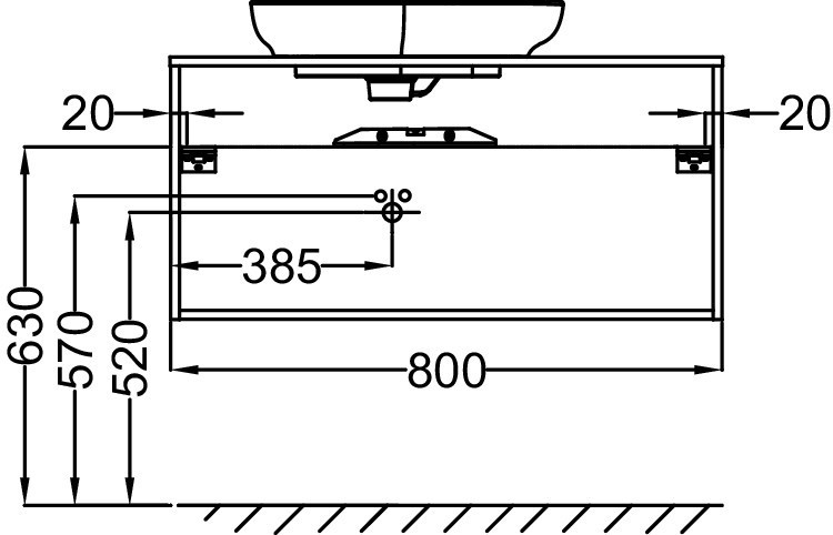 Тумба 80 см для раковины-чаши, белый Jacob Delafon NOUVELLE VAGUE EB3039-N18