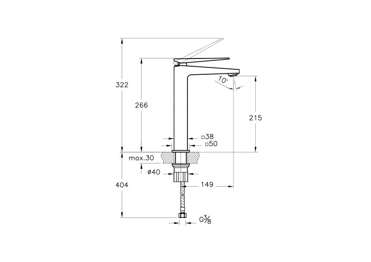 Высокий Смеситель Brava для раковин/чаш, цвет хром