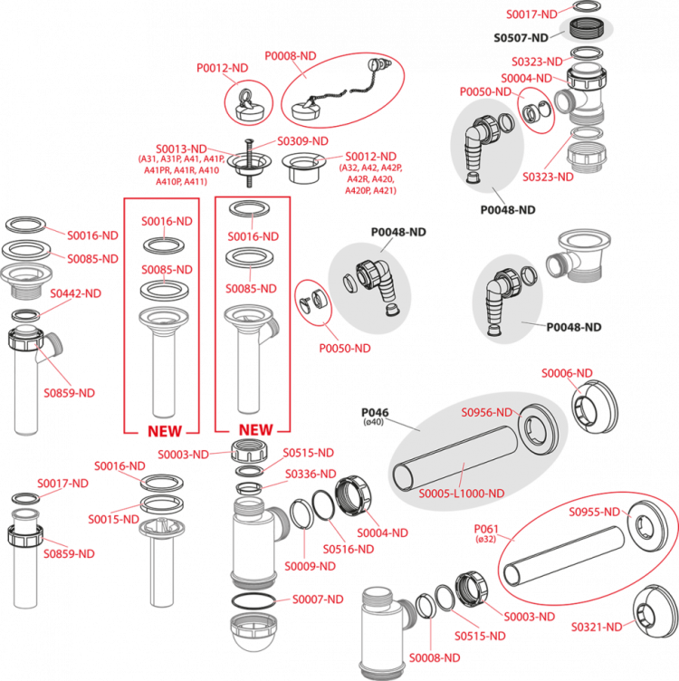 Донный клапан сифона для умывальника 6/4