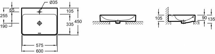Накладная раковина 60 х 45 см, 1 отверстие для смесителя Jacob Delafon VOXEVD112-00